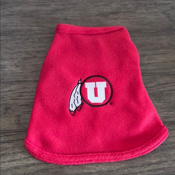 NWT [All Star Dogs] Utah Utes NCAA Fandom Red Fleece Small Dog Sweater Sz XXS - Picture 2 of 9